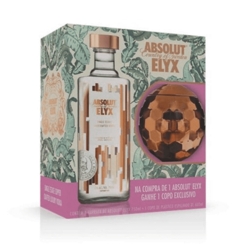 Kit Vodka Absolut Elyx 750ml + Copo Exclusivo