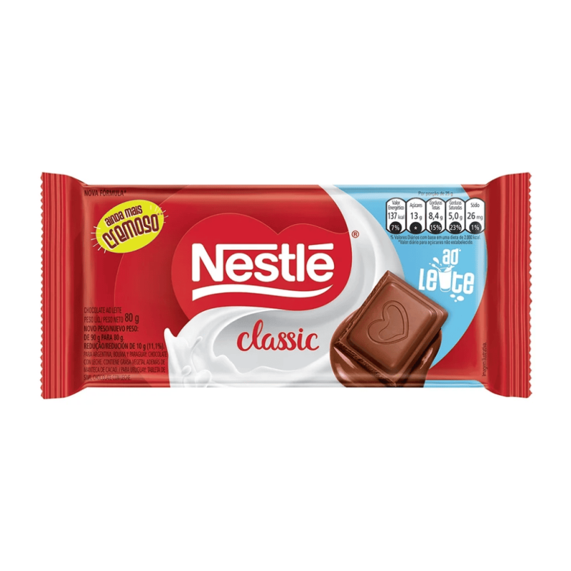 Chocolate Nestlé Classic Ao Leite 80g